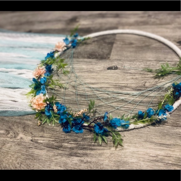 Fairy moon dreamcatcher with Quartz crystal